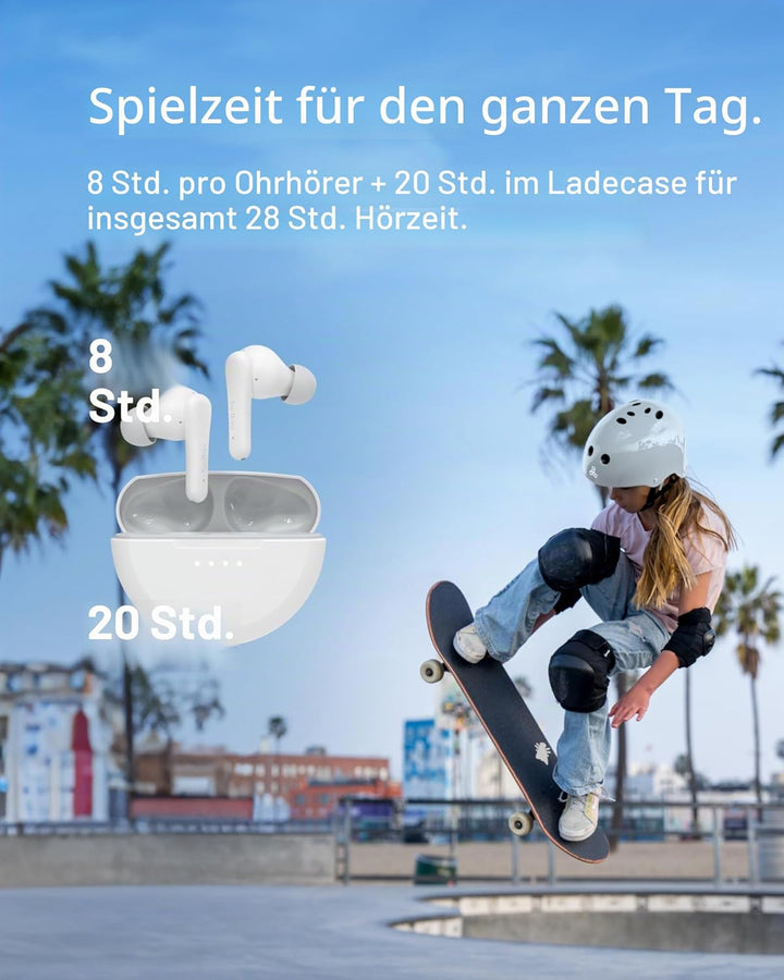 Belkin SoundForm Nano 2 Bluetooth In-Ear Kinderkopfhörer mit integriertem Mikrofon, 28 Std. Akkulauf