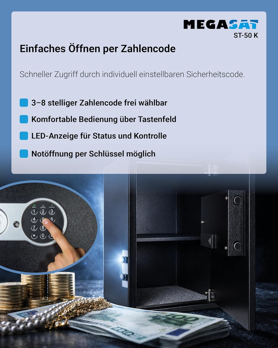 Megasat ST-50 K Zahlencode 43 Liter, Zahlencode 43 Liter