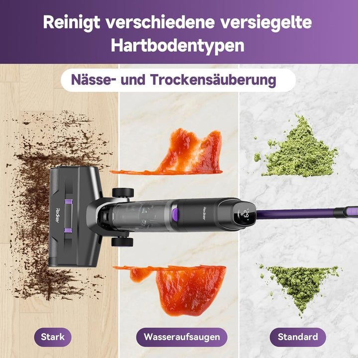 Redkey W15 Nass Trockensauger Akku, Selbstreinigung und Wischfunktion, 3 Reinigungsmodi, Kantenreini