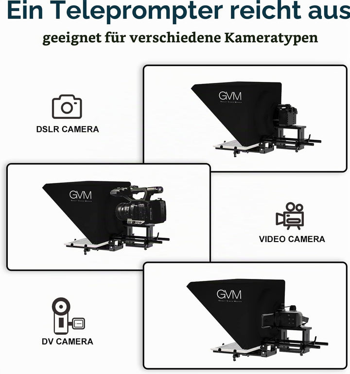GVM Teleprompter für Tablet DSLR Kamera Smartphone, Tragbares 18&