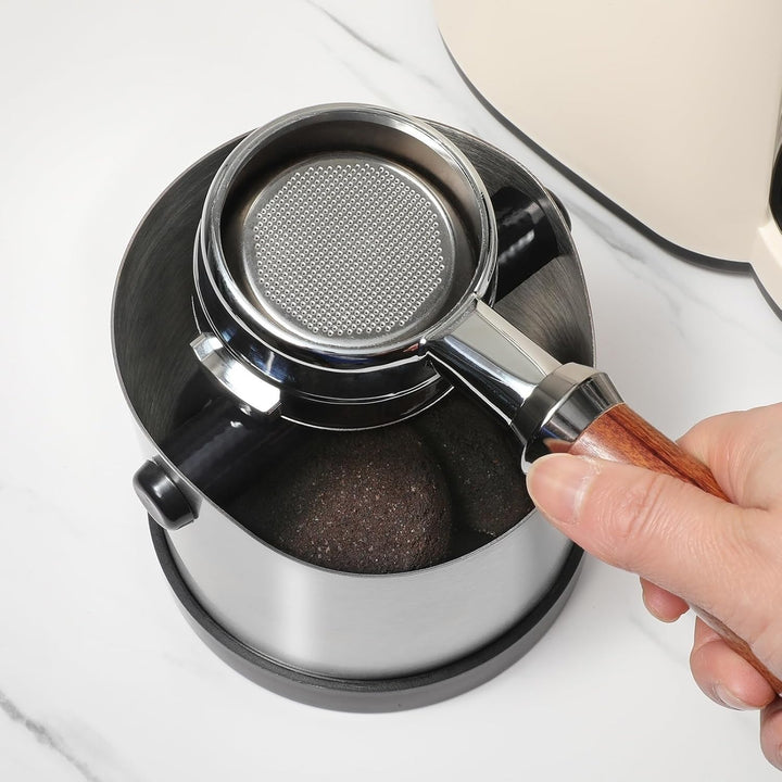 Abklopfbehälter für Siebträger, 700ml Klein Edelstahl Espresso Kaffee Knock Box, Abklopfschale Knock