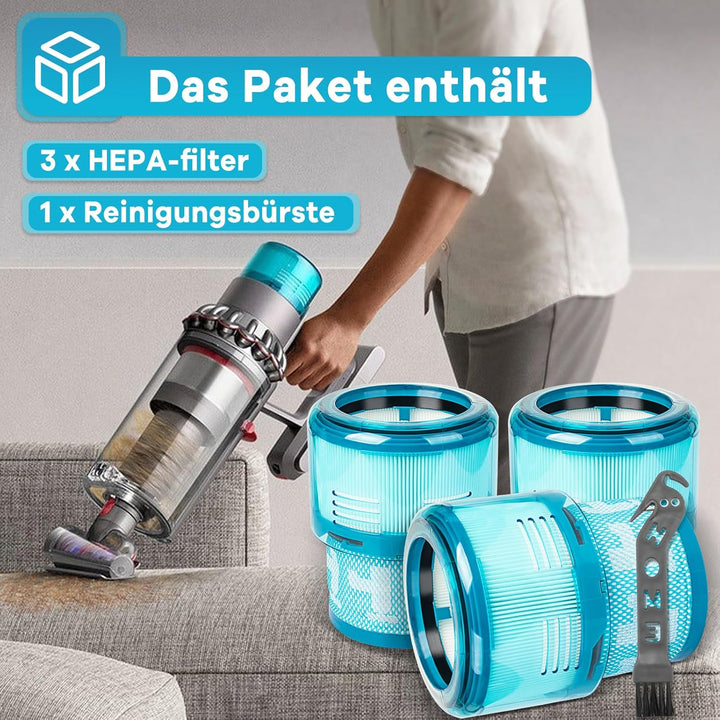 3 Stück Gen5detect HEPA-Ersatzfilter kompatibel mit Dyson Gen5detect Absolute kabelloser Staubsauger