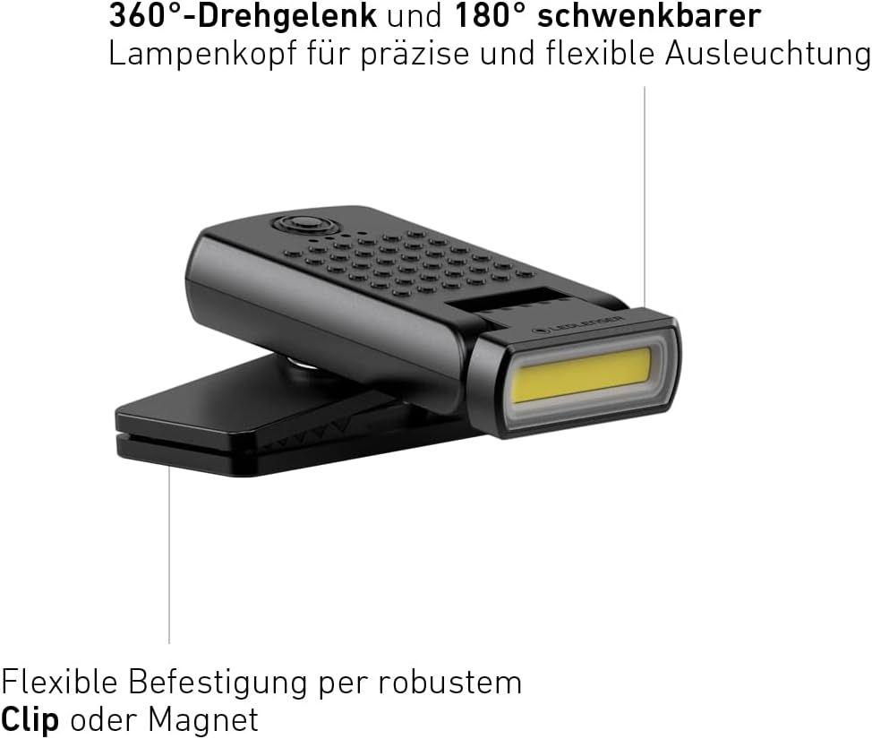 Ledlenser W1R Work Taschenlampe LED aufladbar | LED Lampe mit 220 Lumen | aufladbare Werkstattlampe