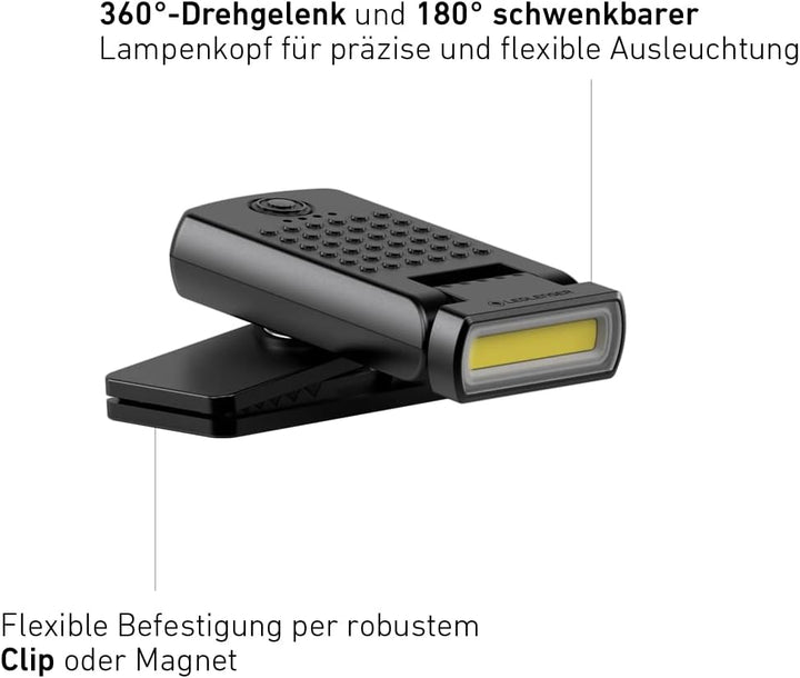 Ledlenser W1R Work Taschenlampe LED aufladbar | LED Lampe mit 220 Lumen | aufladbare Werkstattlampe