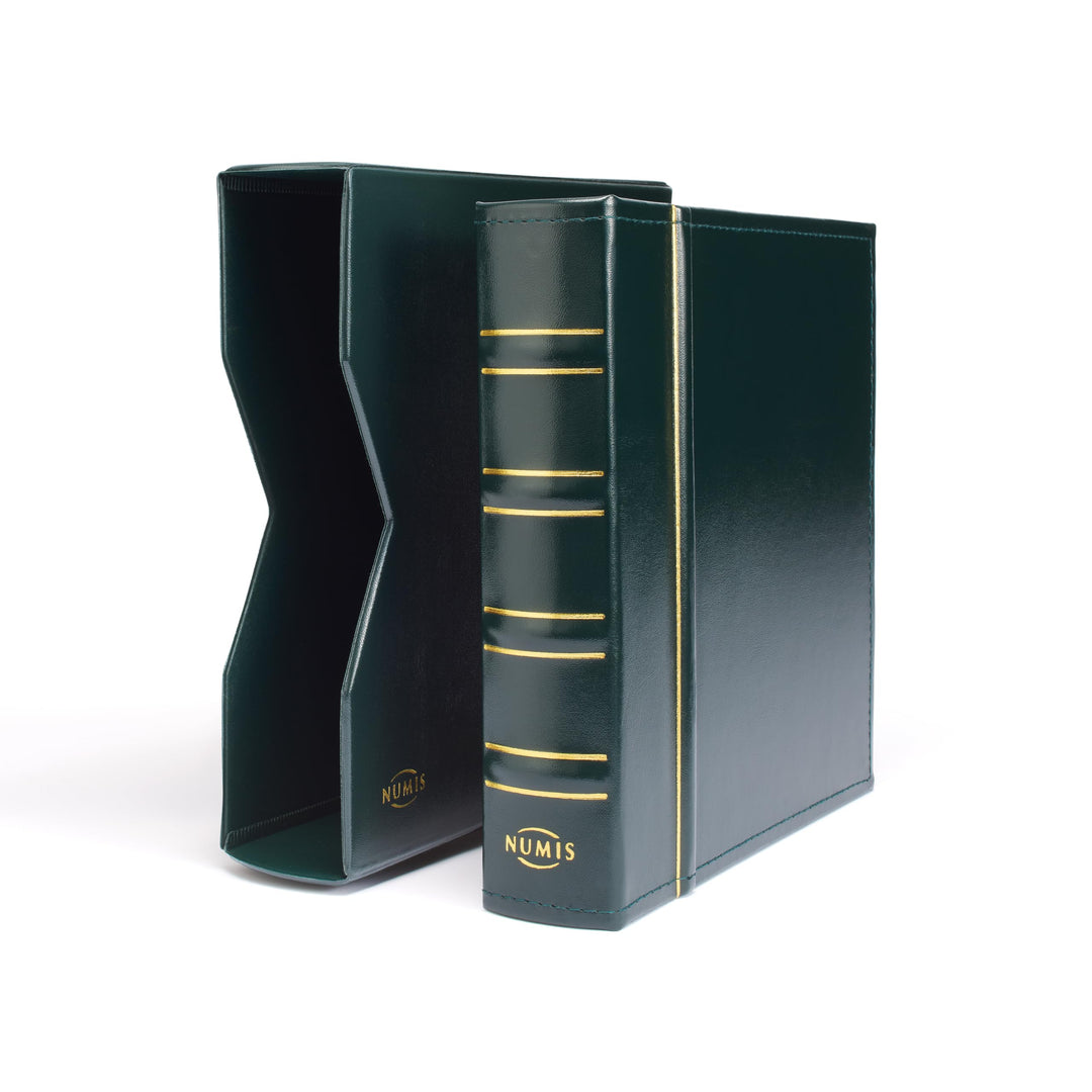 Leuchtturm 301280 Münzalbum NUMIS Classic - inkl. Schutzkassette & 5 Hüllen für Münzen mit Ø 44, 34,