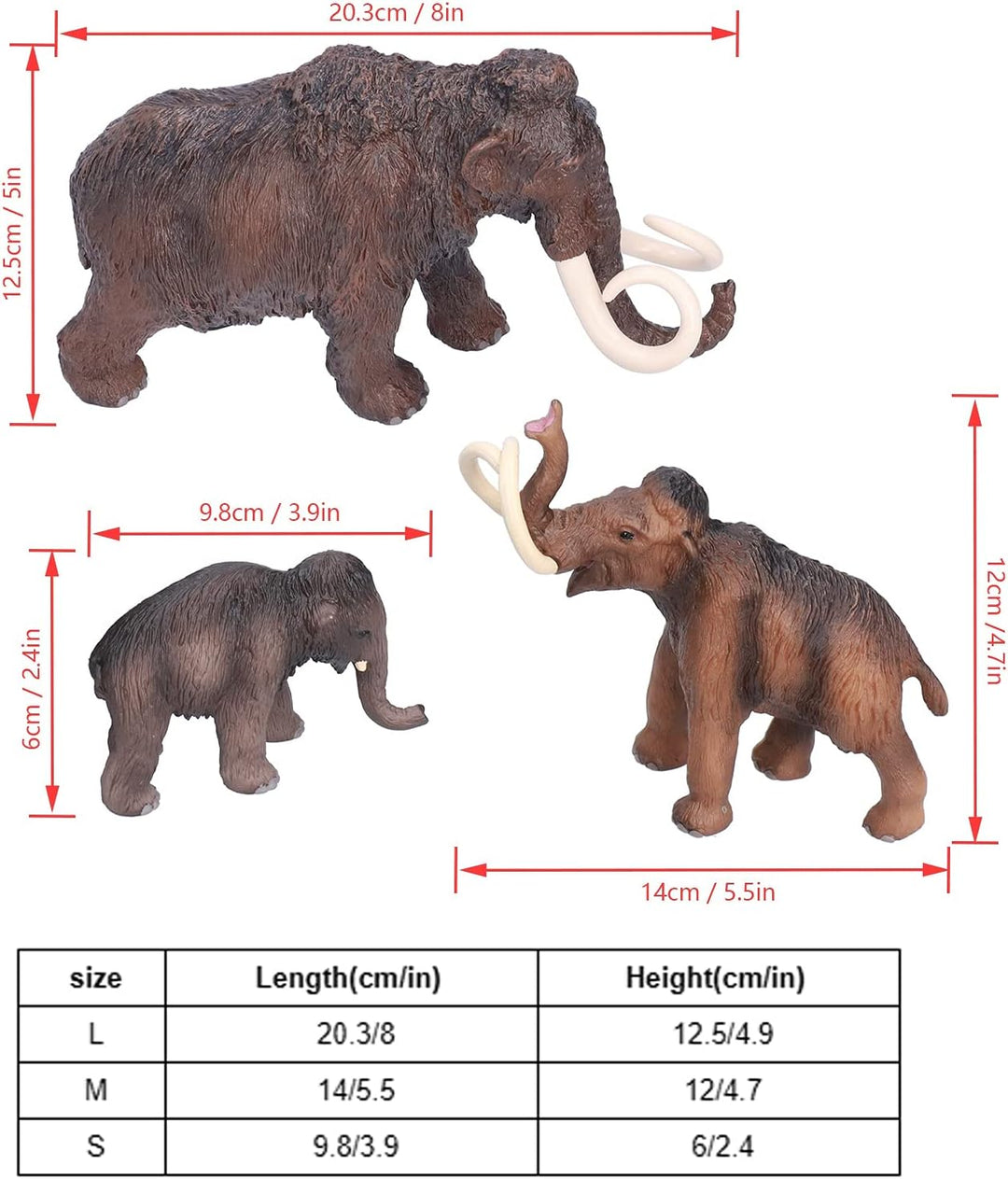 Tnfeeon Mammut Spielzeug Modell, simulierte Tiere Figur Geschenk handbemalt für Dekoration für Tiers
