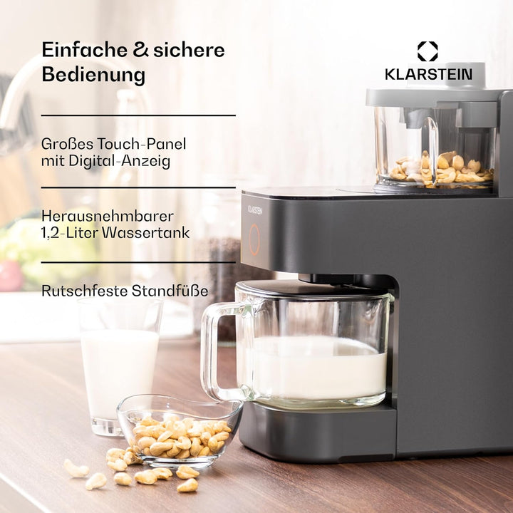 Klarstein Mixer, Standmixer mit 300 Motor- und 1250 Watt Heizleistung, Hochleistungsmixer für Pflanz