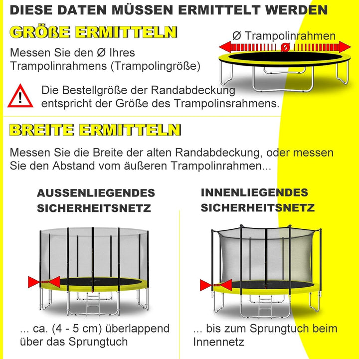 Baunsal® Trampolin Randabdeckung Ø 183 244 250 275 300 305 335 366 370 396 400 427 430 457 460 487 4