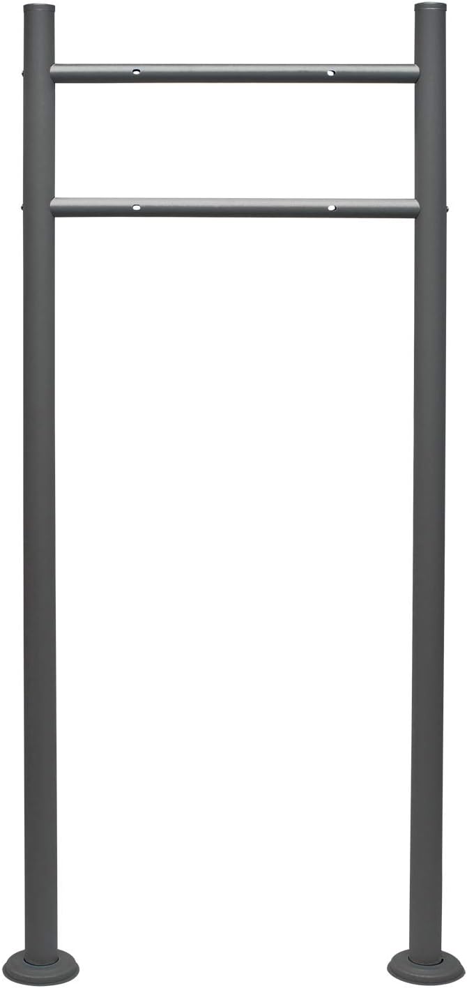 Wiltec Briefkasten Ständer Anthrazit 1200 x 500 mm, Standfuss für Postkasten Briefkästen Mailbox, Br