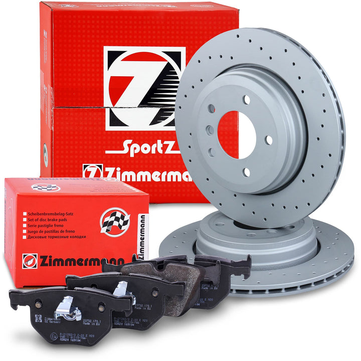 ZIMMERMANN Bremsenset Hinterachse inkl. Bremsscheiben Gelocht Ø 320 mm Belüftet + Bremsbeläge hinten