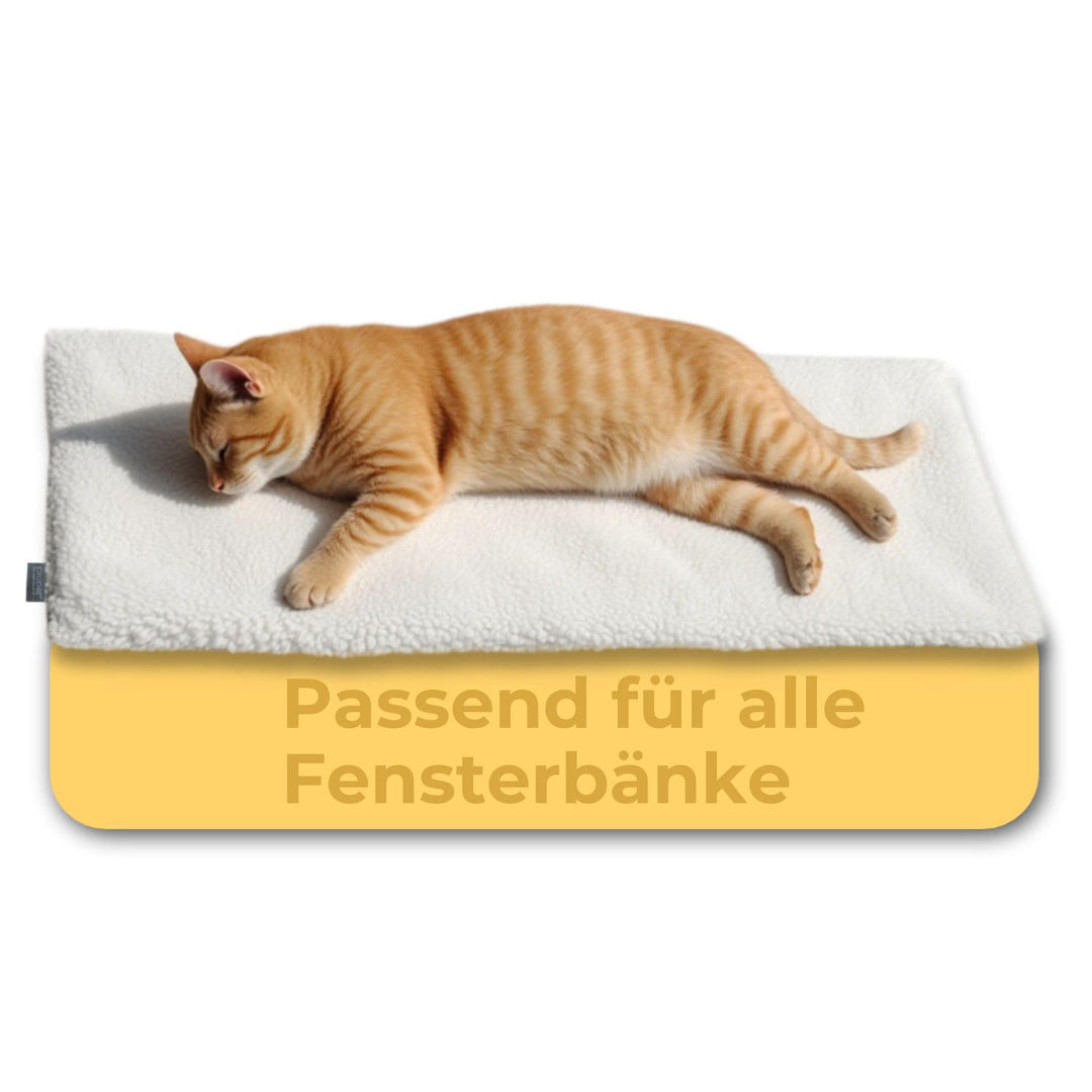 PiuPet Fensterliege für Katzen 90×25 cm | Rutschfestes Katzenbett für Fensterbank und Fensterbrett |