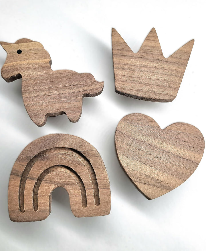 PLT Wandhaken für Kinder aus Holz, Kinder, Kinderzimmer, Regenbogen, Krone, Herz, Einhorn, Deko, Wal