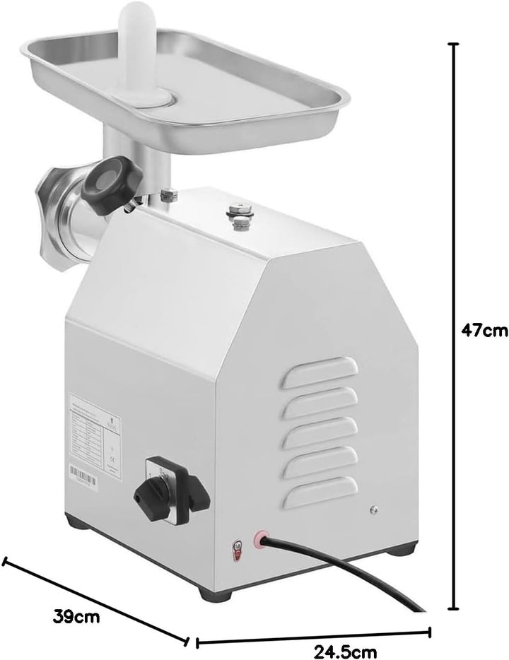 Royal Catering RCFW 140-850ECO Fleischwolf Elektrisch Edelstahl Fleischmaschine (140 kg/h, 850 W, Re