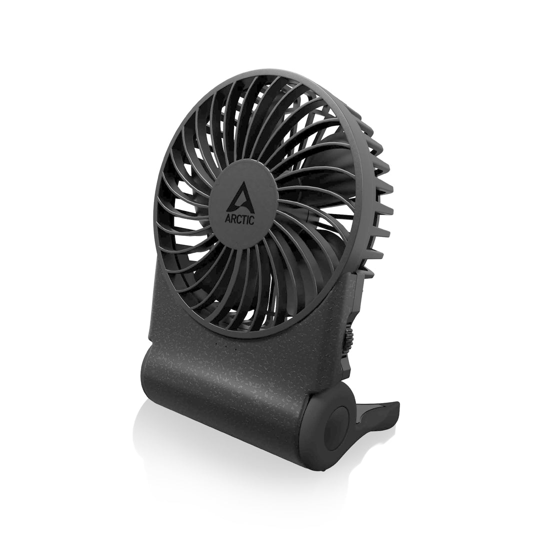 ARCTIC Summair 2Go - Wiederaufladbarer Handventilator mit Standfuss, stufenlos regelbar, 4-77h Laufz