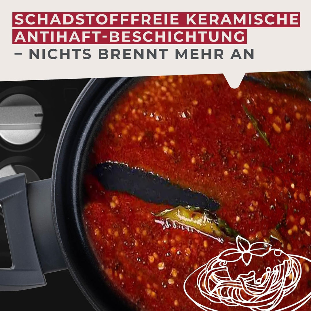 Fackelmann Kochtopf Statement 20cm – Topf mit keramische Beschichtung – Recyceltes Aluminium mit Ant