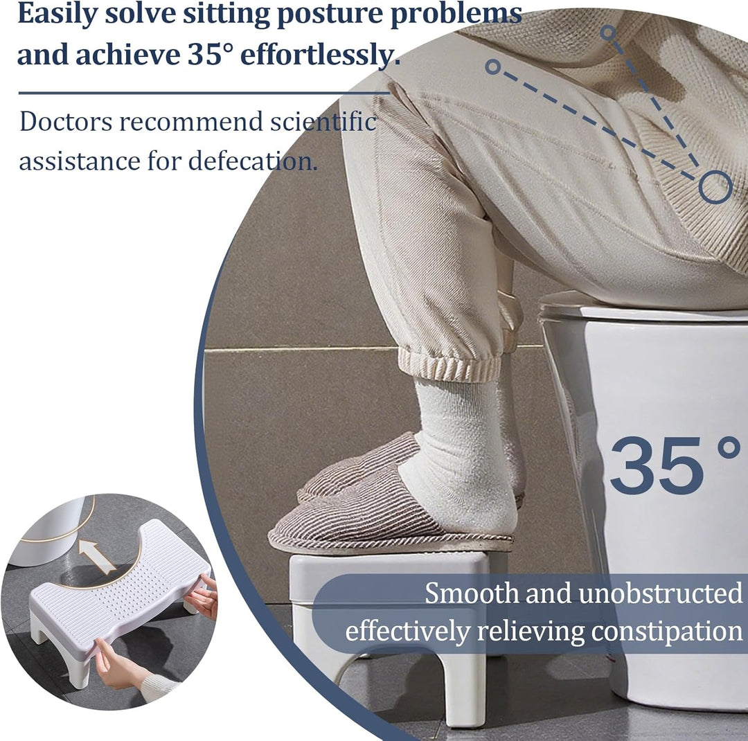 Toilettenhocker Erwachsene - Ergonomischer WC Hocker gegen Verstopfung (40x21x17 cm, Grau) Grau 40x2