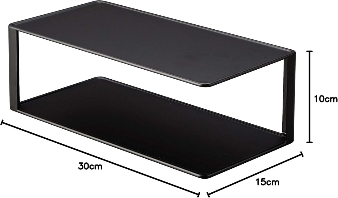 Yamazaki 5642 Tower Rechteckiger Geschirrständer, schwarz, Stahl, Minimalistisches Design Black (Bla
