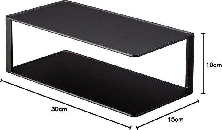 Yamazaki 5642 Tower Rechteckiger Geschirrständer, schwarz, Stahl, Minimalistisches Design Black (Bla
