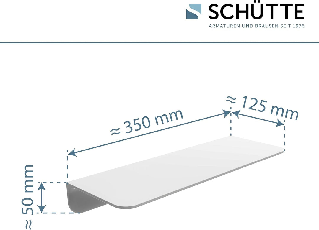 SCHÜTTE 10500 Duschablage selbstklebend Duschregal ohne Bohren Badregal Weiss Badablage zum Kleben W