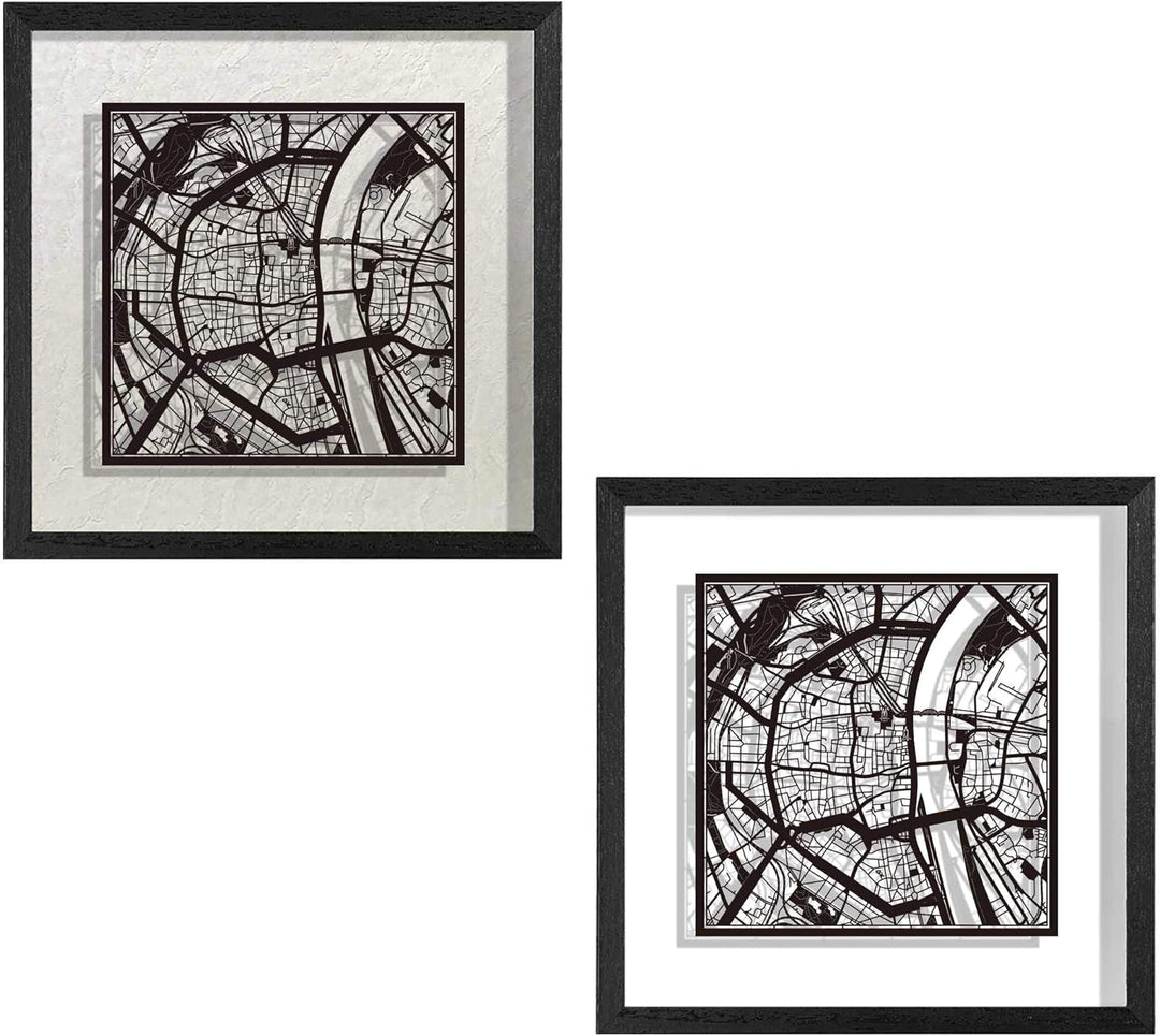 O3 DESIGN STUDIO - Marco de Papel para mapas, 22,8 x 22,8 cm, en Caja de Regalo, Fondo, autocambiant