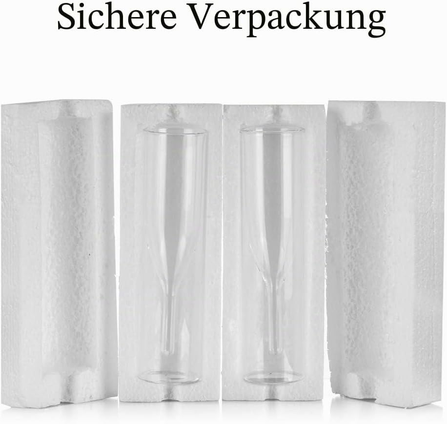 Sziqiqi Massive Doppelwandige Champagnerglas Kristallgläser, Classics Tulip Goblet Stemless Clear Gl