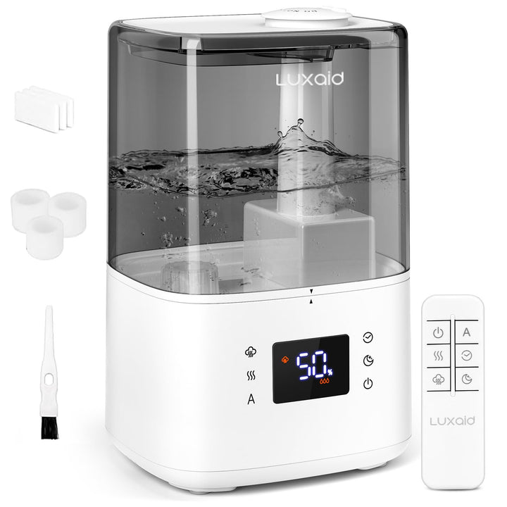 4,5L Luxaid Warm- und Kaltnebel Luftbefeuchter Schlafzimmer Grosse Räume mit Fernbedienung & Hygrost