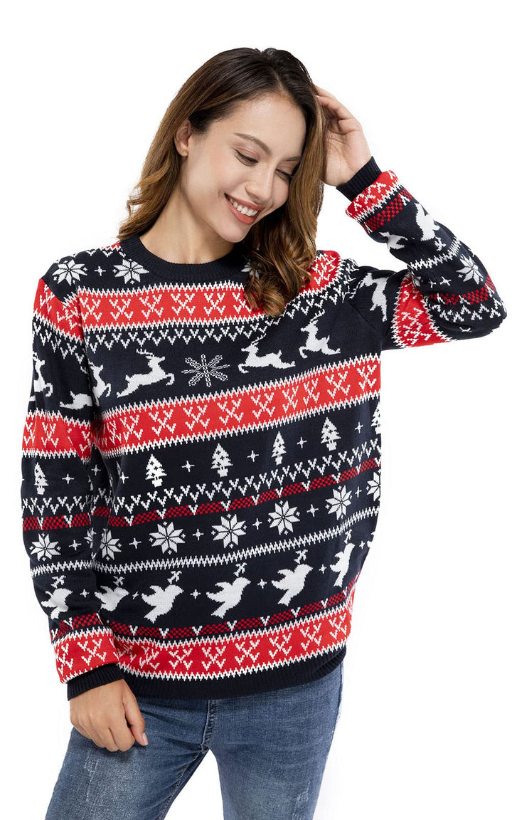 U LOOK UGLY TODAY Hässlicher Weihnachtspullover Damen Unisex lustig Chunky Fair Isle Gestrickter Fes