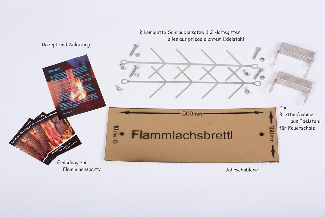 2er Set Halterungen für Flammlachsbrettl