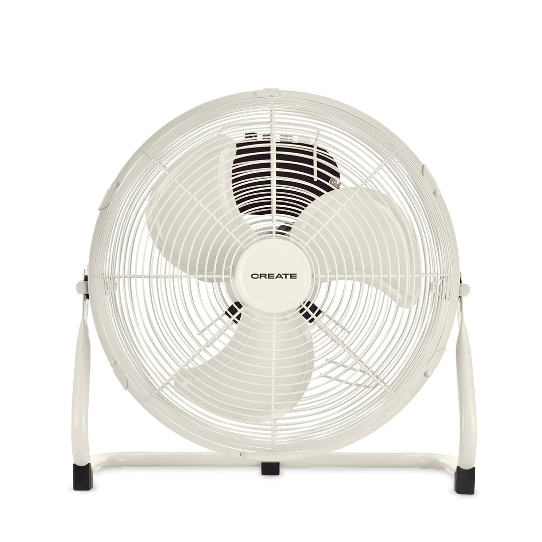 CREATE / AIR FLOOR RETRO/Industrieller Bodenventilator/Cremeweisser Ventilator, 16 Zoll, starker Luf