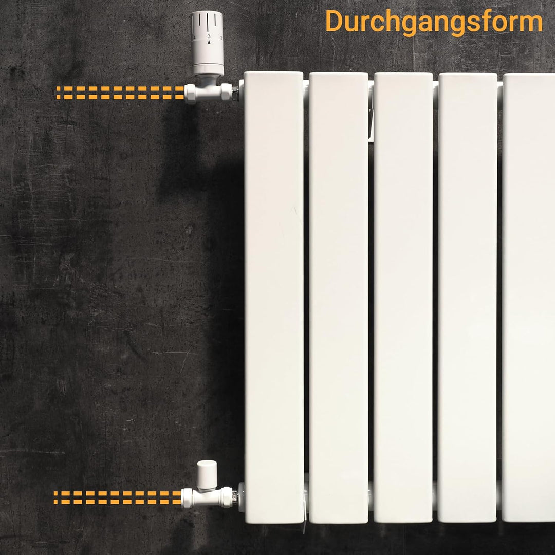 WITEN&amp;NOCK Badheizkörper 1600x 500 mm 654Watt Designheizkörper Heizkörper Seitenanschluss Nabenabsta