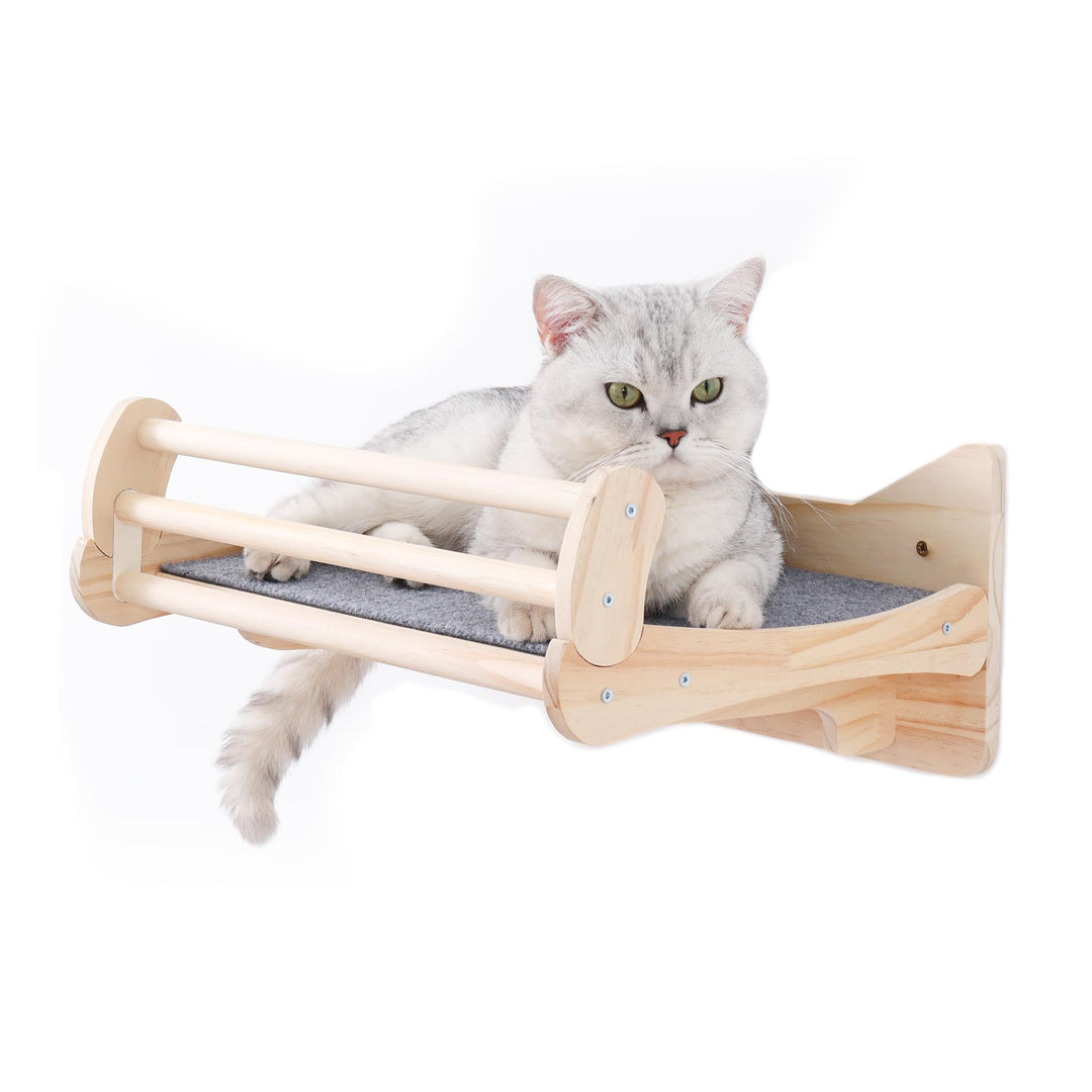 Kiefer-Katzen-Wandregale mit Kratzmatte, Platzsparendes Regal für Katzen katzen wand, katzen wand