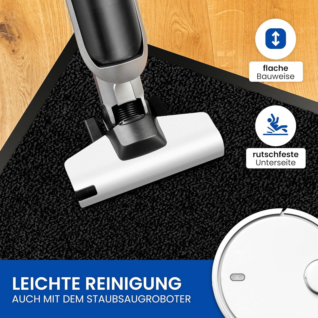 Hochwertige Fussmatte anthrazit-schwarz 90x150 gross für Innen & Aussen - Schmutzfangmatte rutschfes