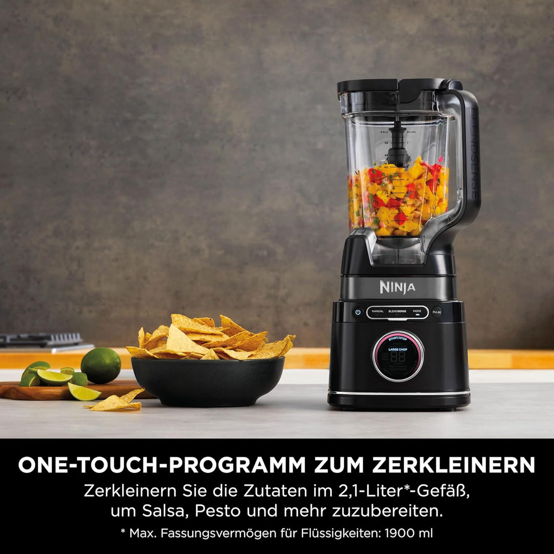 Ninja 3-in-1 Detect Power Blender Processor Pro, Schwarz, TB401EU | kraftvolle 1200W Küchenmaschine,