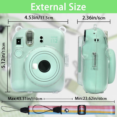 Aenllosi Tragetasche für Fujifilm Instax Mini 12 Sofortbildkamera Schutzhülle mit Folientasche zum S