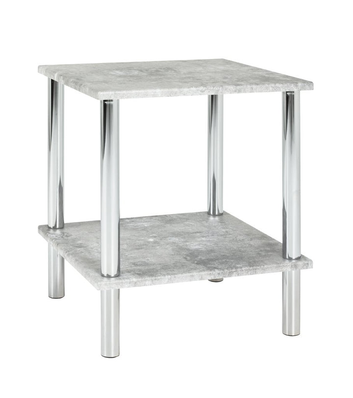 HAKU Möbel Beistelltisch, MDF, chrom-betonoptik, B 39 x T 39 x H 47 cm, Chrom-betonoptik