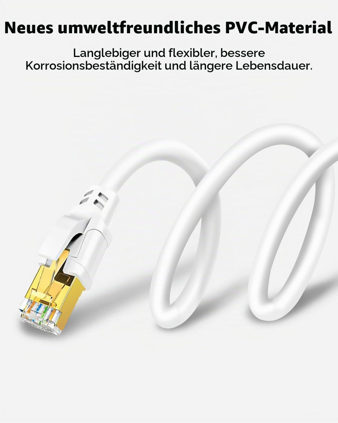 Yauhody Cat 8 Lan Kabel, Ethernet Kabel 40Gbps 2000MHz F/FTP Netzwerkkabel Gigabit RJ45 Patchkabel f