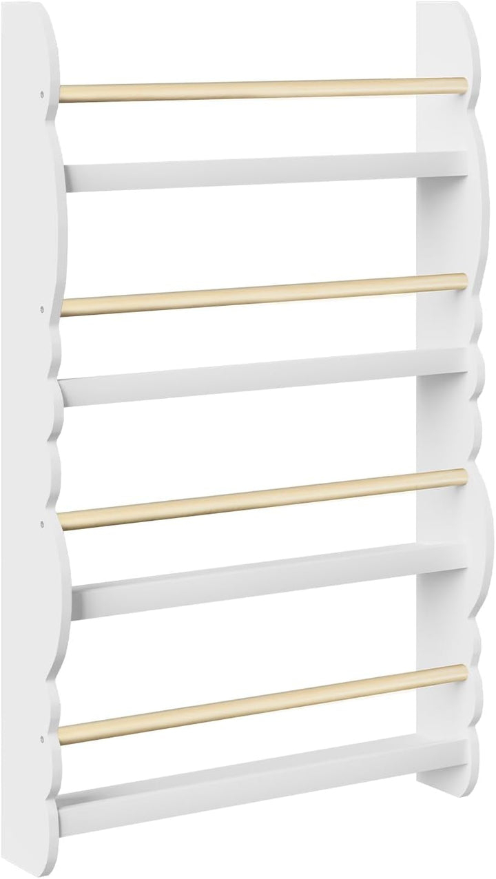 WOLTU Kinder Bücherregal Wand, Bücher-Organizer mit 4 Ablagen, Kinderregal für Buchaufbewahrung, Wan
