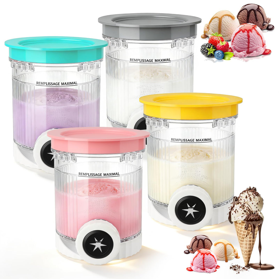 4 Stück Creami Behälter für Ninja Swirl CREAMi NC701EU, für Ninja Swirl Eismaschine Zubehör,BPA-frei