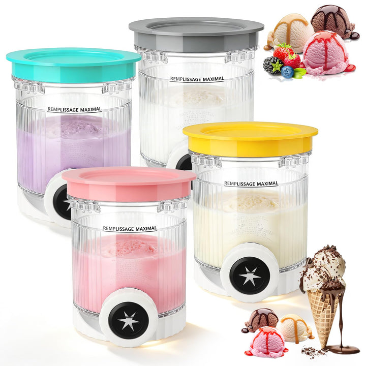 4 Stück Creami Behälter für Ninja Swirl CREAMi NC701EU, für Ninja Swirl Eismaschine Zubehör,BPA-frei