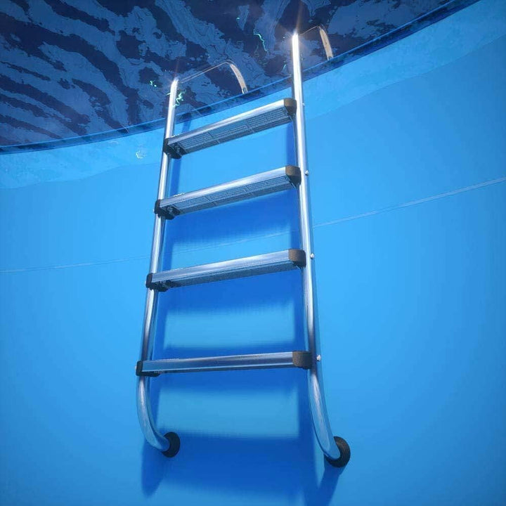 Astral Pool Tiefbeckenleiter 4 Stufen - WEIT, Edelstahl V2A, für eingelassene Schwimmbecken mit Eine