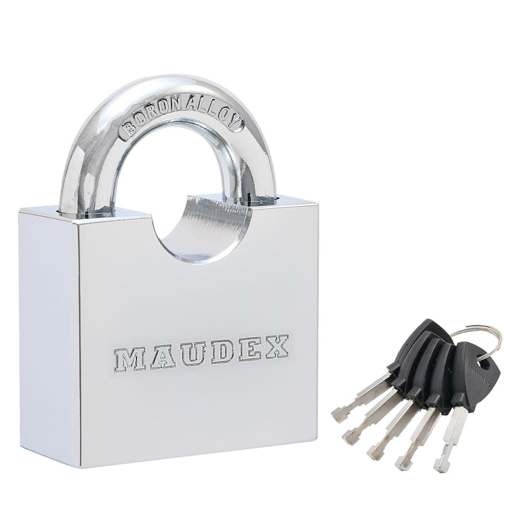 Maudex® RPB45 Hochleistungs-Vorhängeschloss – 9 mm gehärteter, schnittfester Bügel, wetterfester Chr