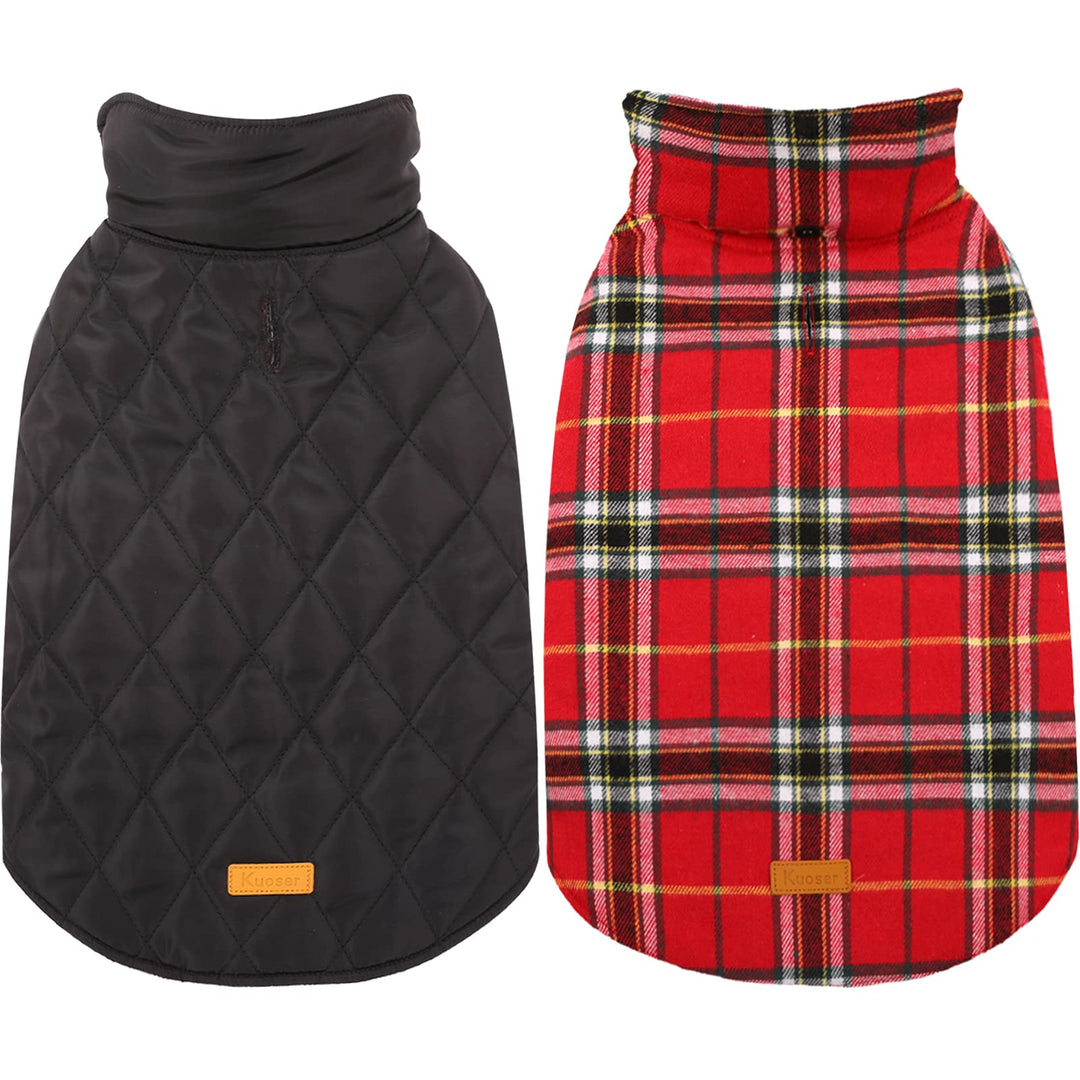 Kuoser Hundemantel Winter, Hundejacke für Grosse Hunde, Grosse Hundemantel Fleece Wasserdicht und Wa