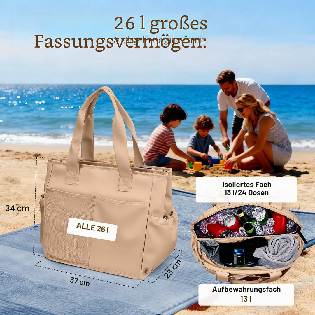 Odoland Kühltasche Faltbar, Thermotasche 12-Stunden-Kühlung, Isoliertasche Auslaufsicher Einkaufstas