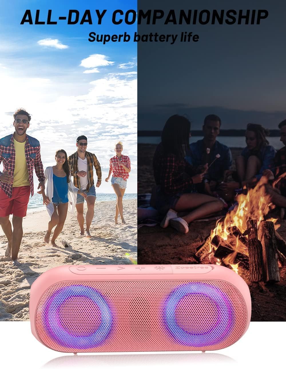 NOTABRICK Bluetooth Speaker with RGB Light, Portable Music Box, Bluetooth Box, 30 W True Wireless St