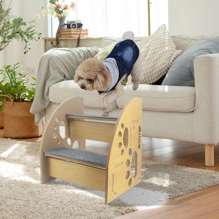 Hundetreppe,rutschfeste Hunderampe für Sofa,Hundetreppe + Katzentreppe für Junge und alte Katzen,30