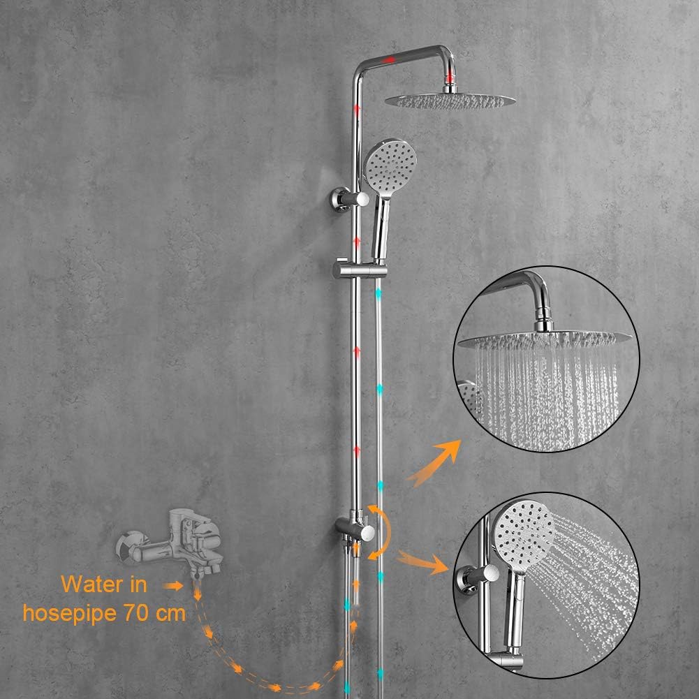 GRIFEMA COLUMNAS-G7005 | Duschsystem ohne Armatur, Brauseschlauch, Handbrause, Brausehalter, Duschst