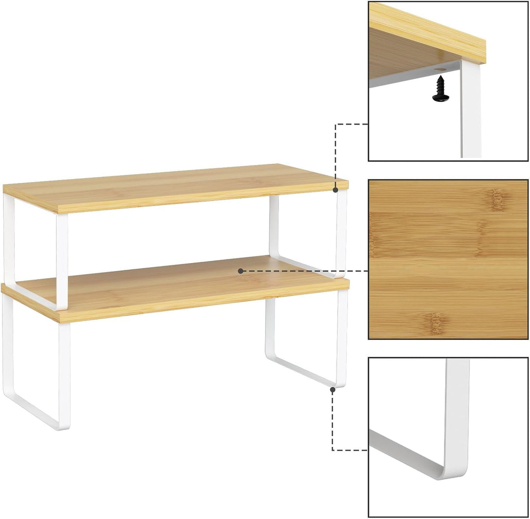 LIANTRAL Küchenschränke Organizer 4er Set, Küchenregal, Küchen Organizer, Gewürzregal, Metall und Ho