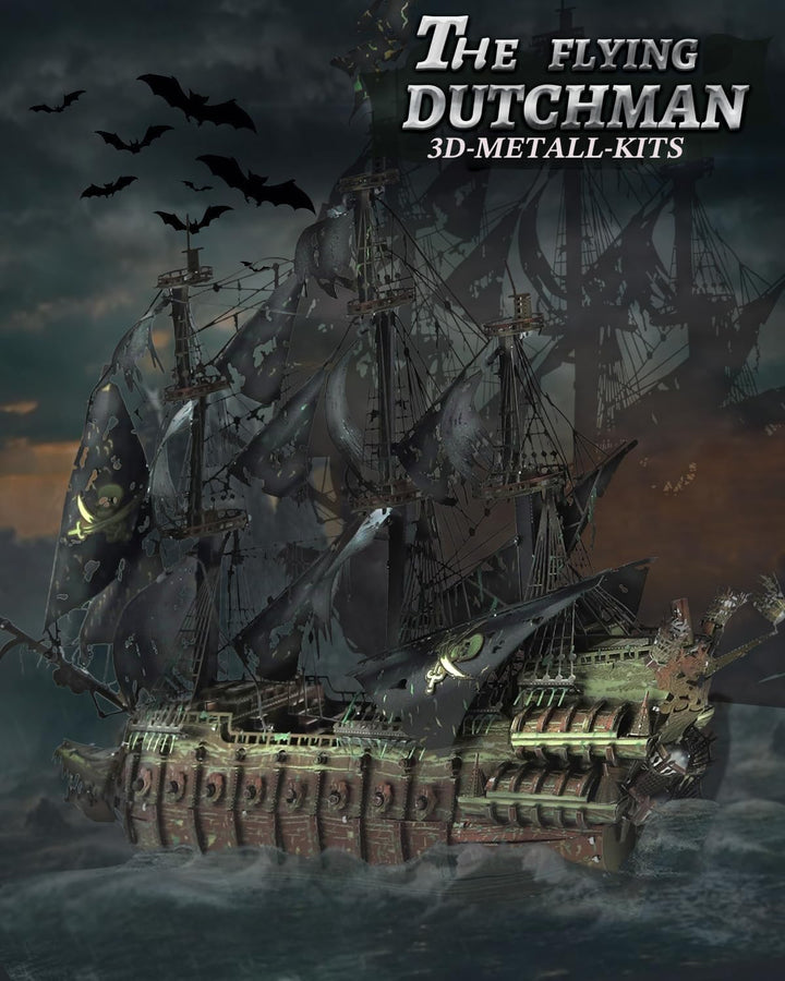 Piececool 3D Puzzle Metall, Fliegender Holländer Piratenschiff Modellbausatz Erwachsene, 3D-Puzzles