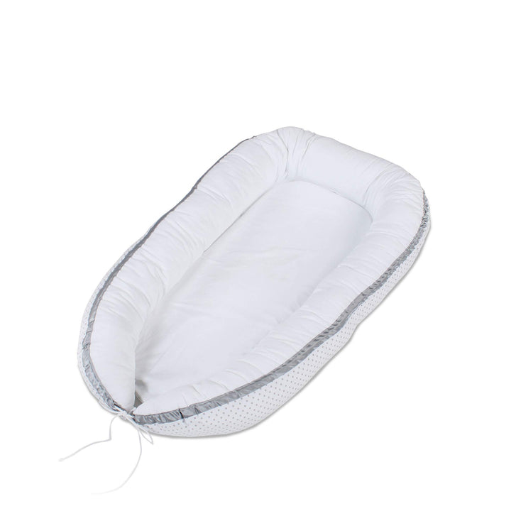 babybay Kuschelnest, weiss Punkte perlgrau, Weiß Punkte Perlgrau