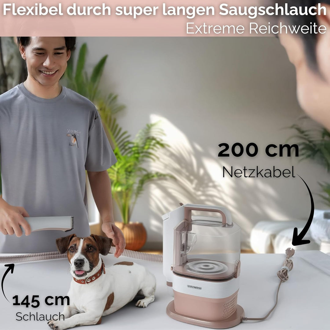 Steinborg® Tierhaarschneidemaschine mit Staubsauger 13.500 Pa Hundeschermaschine leise mit Sauger Hu
